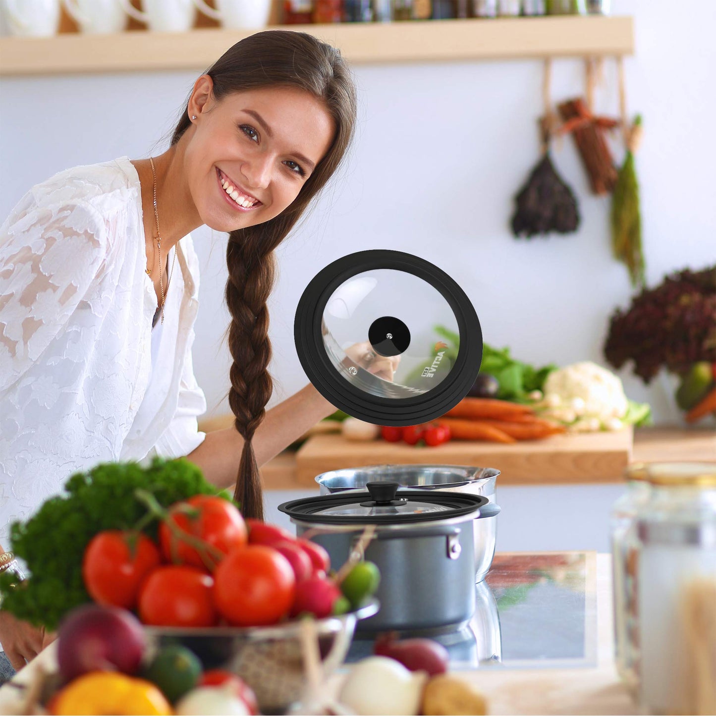 Universal Lid for Pots and Pans (Black)
