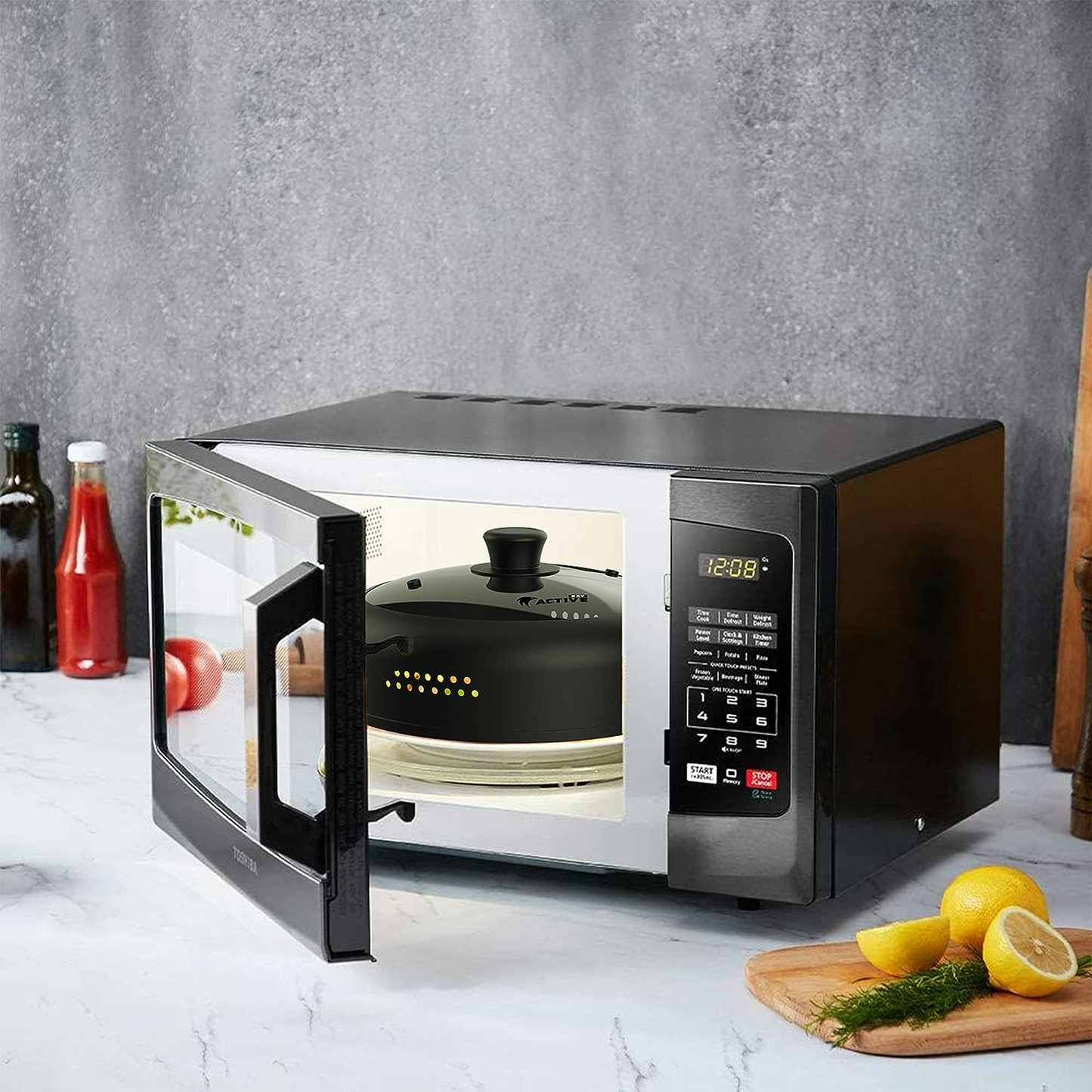 Microwave Cover for Food Large (Black)