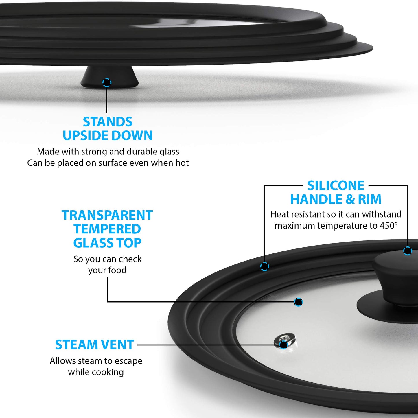 Universal Lid for Pots and Pans (Black)