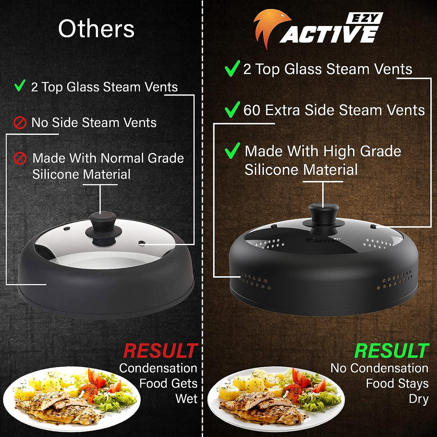 Microwave Cover for Food Large (Black)